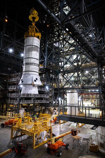 Artemis SLS Booster Stacking Practice on ML