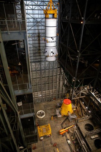 Artemis SLS Booster Stacking Practice on ML