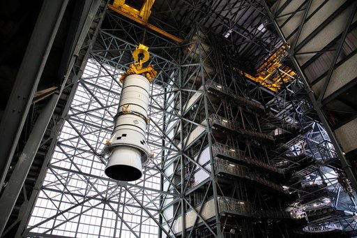 Artemis SLS Booster Stacking Practice on ML