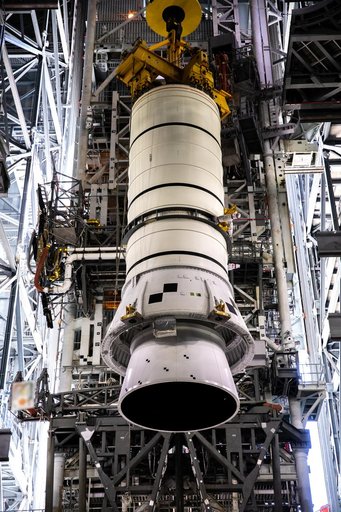 Artemis SLS Booster Stacking Practice on ML