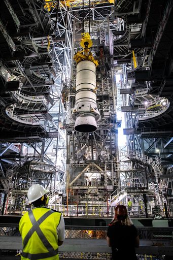 Artemis SLS Booster Stacking Practice on ML