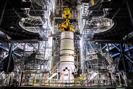 Artemis SLS Booster Stacking Practice on ML