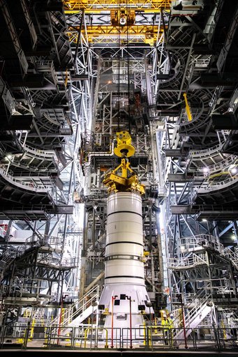 Artemis SLS Booster Stacking Practice on ML