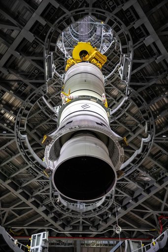 Artemis SLS Booster Stacking Practice on ML
