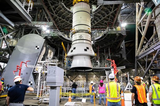 Artemis SLS Booster Stacking Practice on ML
