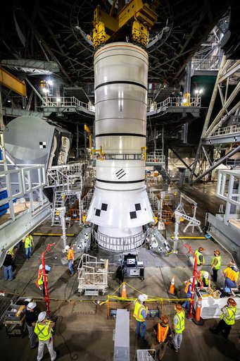 Artemis SLS Booster Stacking Practice on ML