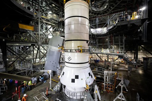 Artemis SLS Booster Stacking Practice on ML