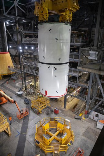 Artemis SLS Booster Stacking Practice on ML