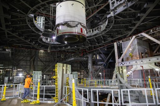Artemis SLS Booster Stacking Practice on ML