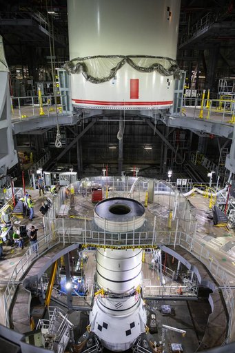 Artemis SLS Booster Stacking Practice on ML