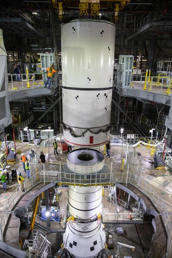 Artemis SLS Booster Stacking Practice on ML