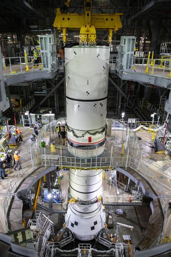 Artemis SLS Booster Stacking Practice on ML