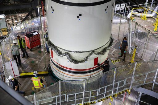 Artemis SLS Booster Stacking Practice on ML
