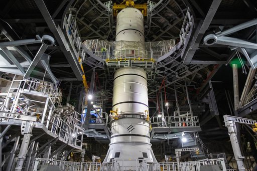 Artemis SLS Booster Stacking Practice on ML