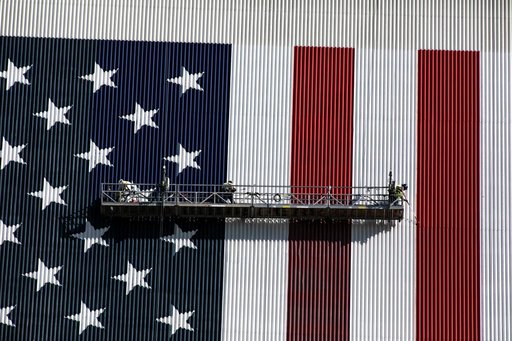 Painting American Flag on VAB