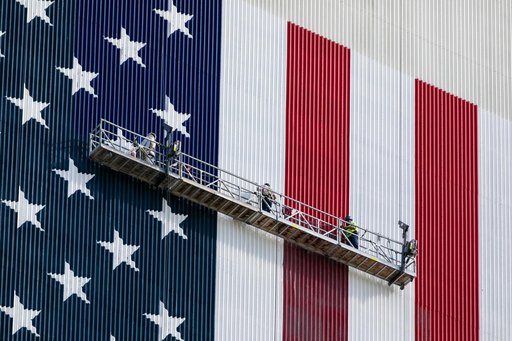 Painting American Flag on VAB