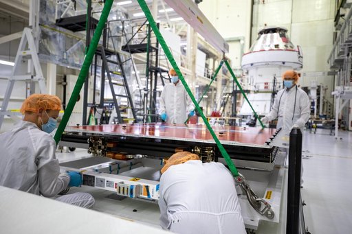 Artemis I Solar Array Wing, Prep for Installation - NASA Worm an