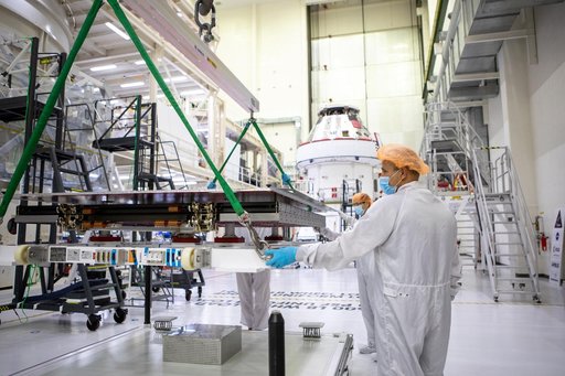 Artemis I Solar Array Wing, Prep for Installation - NASA Worm an