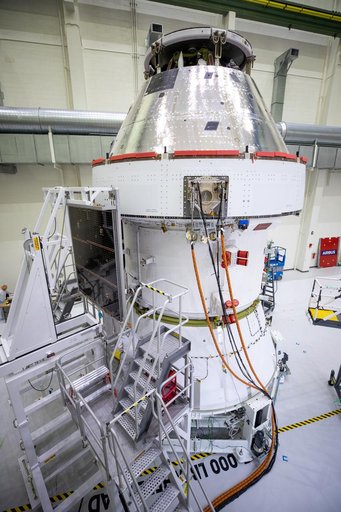 Artemis I Solar Array Wing Installation