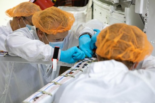 Artemis I Solar Array Wing Installation
