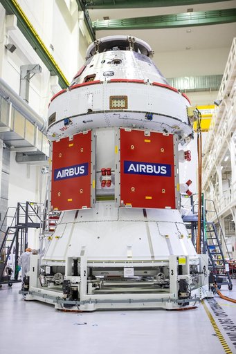 Artemis I Solar Array Wing Installation