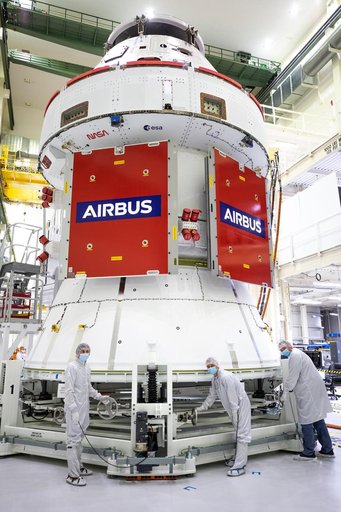Artemis I Solar Array Wing Installation
