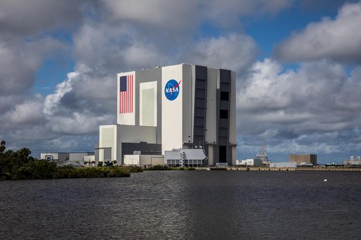 VAB - American Flag and NASA Meatball Painting Complete