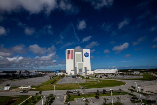 VAB - American Flag and NASA Meatball Painting Complete