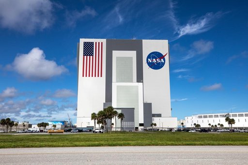 VAB - American Flag and NASA Meatball Painting Complete