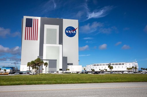 VAB - American Flag and NASA Meatball Painting Complete