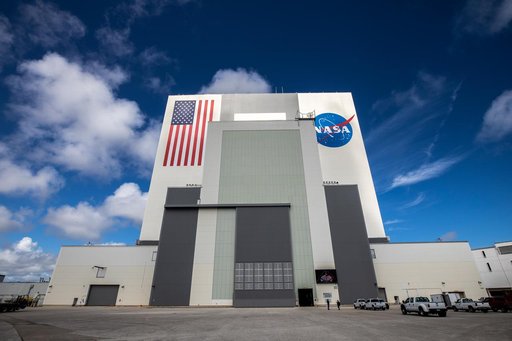 VAB - American Flag and NASA Meatball Painting Complete