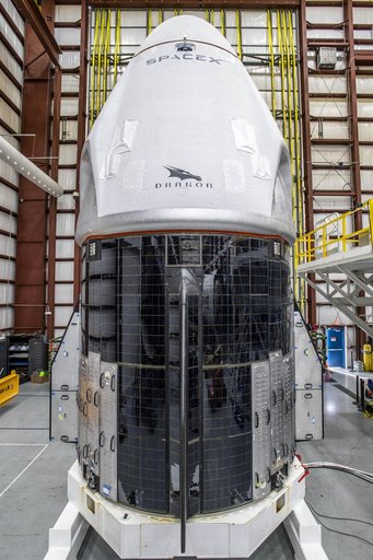 SpaceX Crew Dragon Spacecraft arrives at LC 39A in preparation f