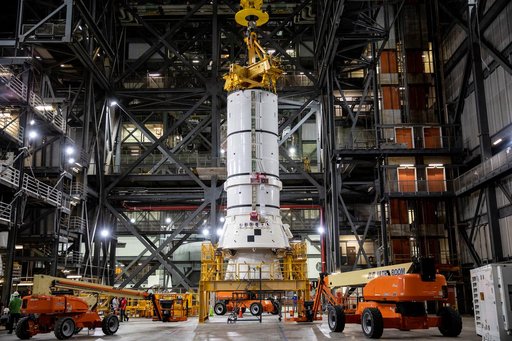 SLS Artemis I Aft Segment Prep for Move/Stacking