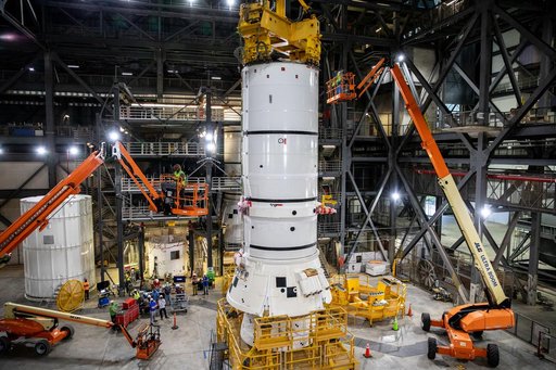 SLS Artemis I Aft Segment Prep for Move/Stacking