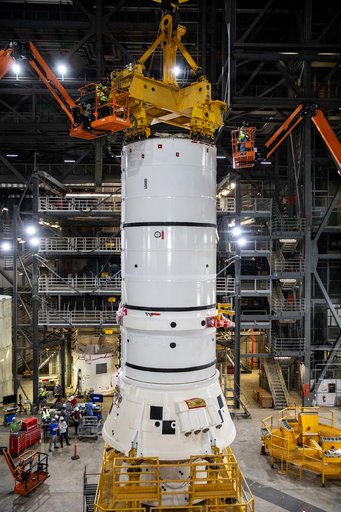 SLS Artemis I Aft Segment Prep for Move/Stacking