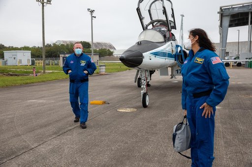 Crew for Boeing Missions Visit KSC