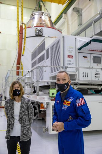Artemis I Orion Lift to Transporter - Kathy Lueders Tour