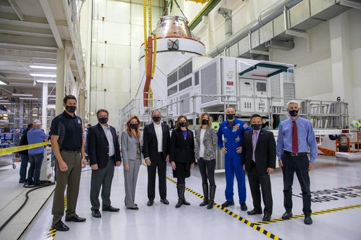 Artemis I Orion Lift to Transporter - Kathy Lueders Tour