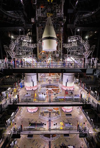 Artemis I LH Forward Assembly Lift and Mate