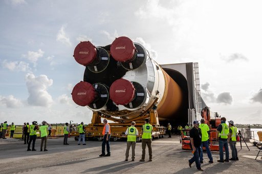 Artemis I Core Stage Offload to VAB