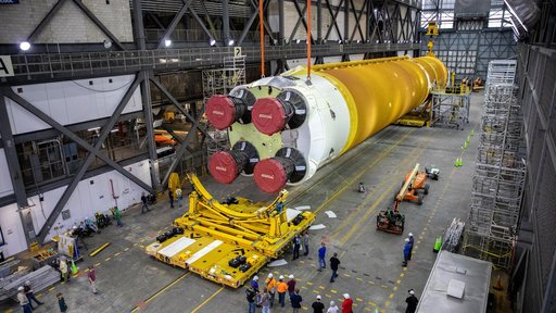 Artemis I SLS Core Stage Prep for Lift/Mate