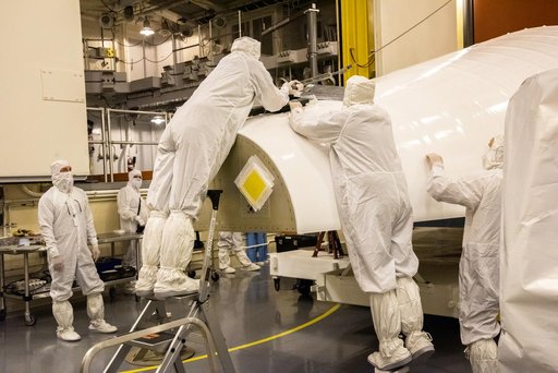 Landsat 9 Fairing(s) Lift to Vertical