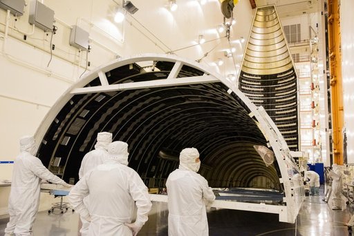 Landsat 9 Fairing(s) Lift to Vertical