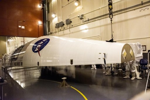 Landsat 9 Fairing(s) Lift to Vertical