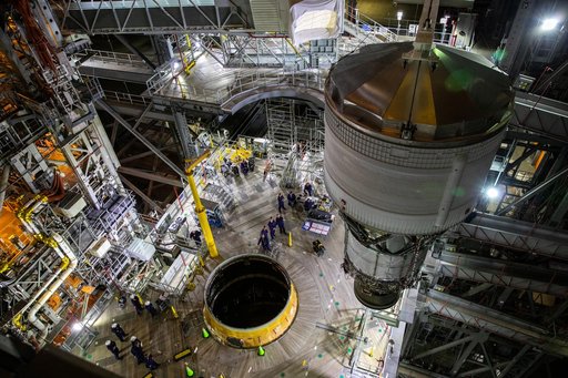 Artemis I SLS ICPS Lift and Mate