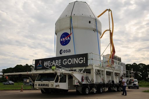 Artemis I - Orion Moves to Launch Abort System Facility (LASF)