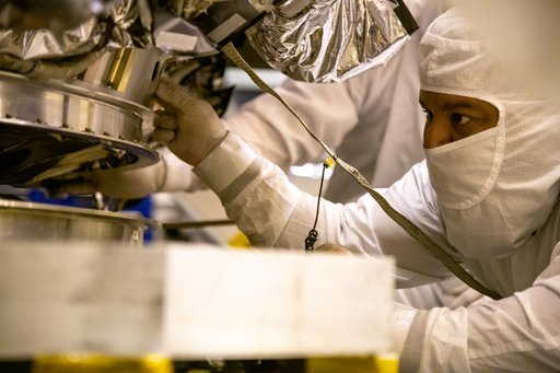 Landsat 9 Spacecraft (Observatory) Lift to Fixture Structure