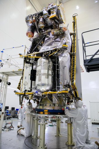 Lucy Spacecraft Lift to Rotation Stand