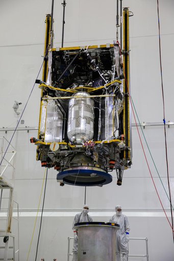 Lucy Spacecraft Lift to Rotation Stand