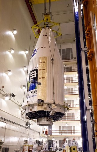 Landsat 9 Move to Transfer Tower for Closeout Operation
